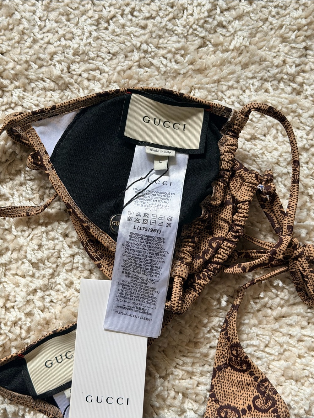 Gucci Brown GG Monogram String Bikini set - Picture 3 of 4